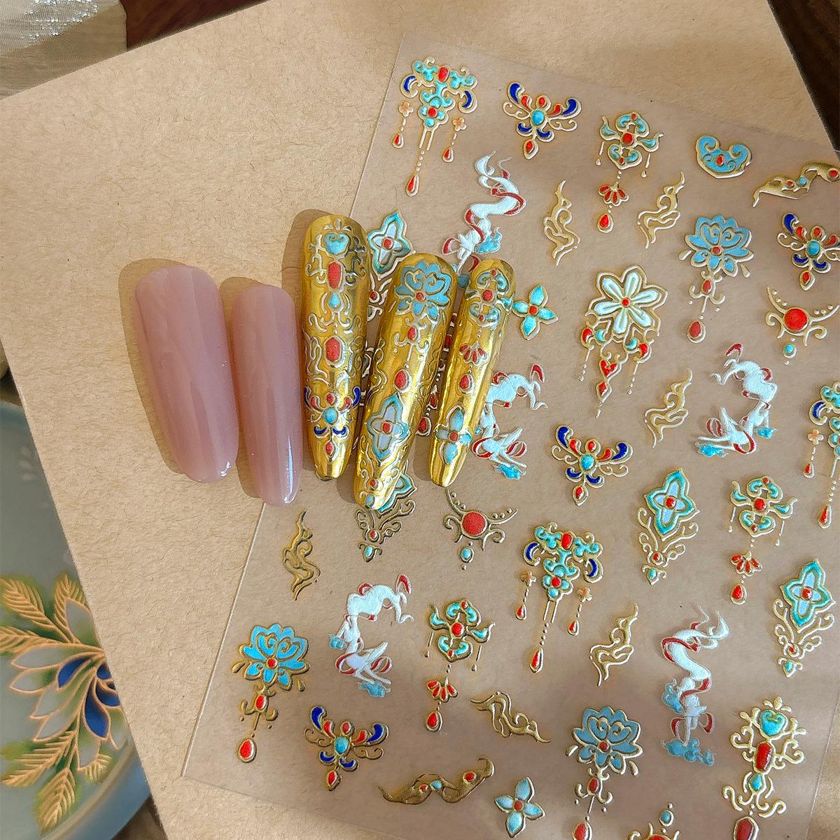 YITU Lotus Pendant Nail Art Stickers: Chinese Style Hot Stamping with Adhesive Back, Model YT4378
YITU Lotus Pendant Nail Art Stickers: Chinese Style Hot Stamping with Adhesive Back, Model YT4378