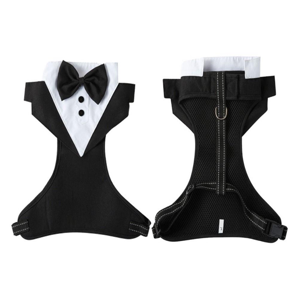 Breathable Tuxedo Dog Harness Polyester Pet Wedding Jacket Suit Dog Bow Tie Suit Photograph M-without rope
Breathable Tuxedo Dog Harness Polyester Pet Wedding Jacket Suit Dog Bow Tie Suit Photograph M-without rope