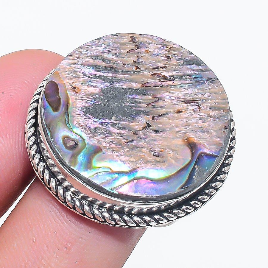 Кольцо из драгоценного камня в виде ракушки абалон, стерлинговое серебро 925 пробы, размер 8,5
Кольцо из драгоценного камня в виде ракушки абалон, стерлинговое серебро 925 пробы, размер 8,5