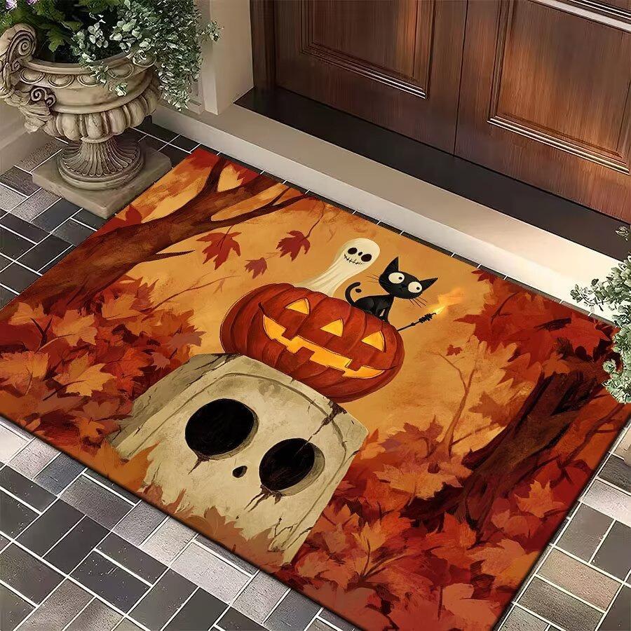 Halloween Cartoon Ghost Pumpkin Black Cat Pattern Door Mat NonSlip Rug For Entryway Halloween Party Decoration 40x60cm
Halloween Cartoon Ghost Pumpkin Black Cat Pattern Door Mat NonSlip Rug For Entryway Halloween Party Decoration 40x60cm
