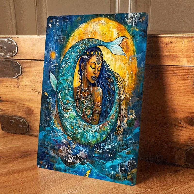 1 piece: Dreamy Mermaid Tin Painting Plaque, Moonlight and Ocean Theme Art Decoration, Suitable for Living Room, Bedroom, and En (as the picture,20x30cm)
1 piece: Dreamy Mermaid Tin Painting Plaque, Moonlight and Ocean Theme Art Decoration, Suitable for Living Room, Bedroom, and En (as the picture,20x30cm)