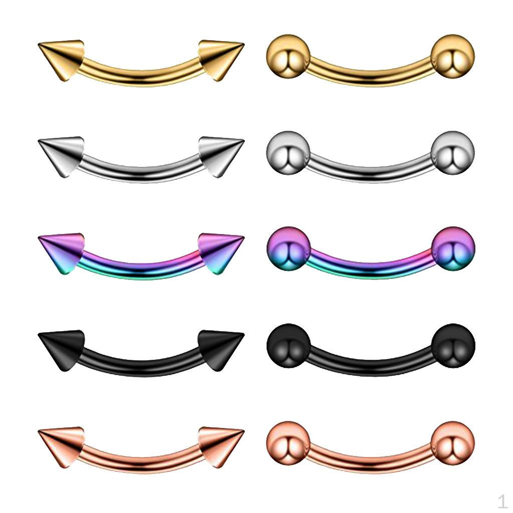 10 16L Stainless Steel Eyebrow Barbell Ear Lip Studs Body Jewelry 16g - Multicolor 6mm
10 16L Stainless Steel Eyebrow Barbell Ear Lip Studs Body Jewelry 16g - Multicolor 6mm