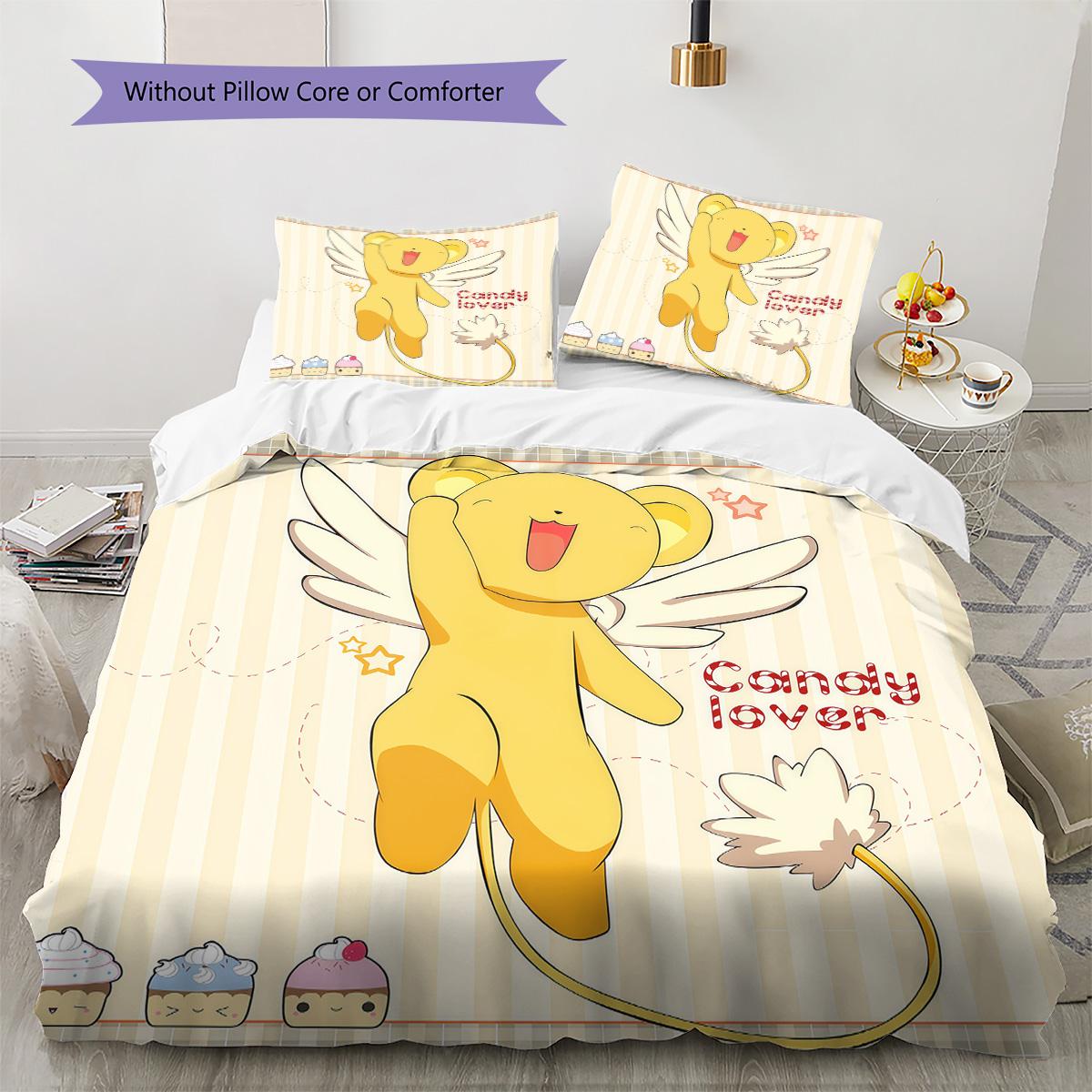 Cardcaptor Sakura Kero Theme Bedding Set, 1 Duvet Cover & 2 Pillowcases, Suitable for Home Decor, Ideal Gift for Anime Fans 135x200cm
Cardcaptor Sakura Kero Theme Bedding Set, 1 Duvet Cover & 2 Pillowcases, Suitable for Home Decor, Ideal Gift for Anime Fans 135x200cm