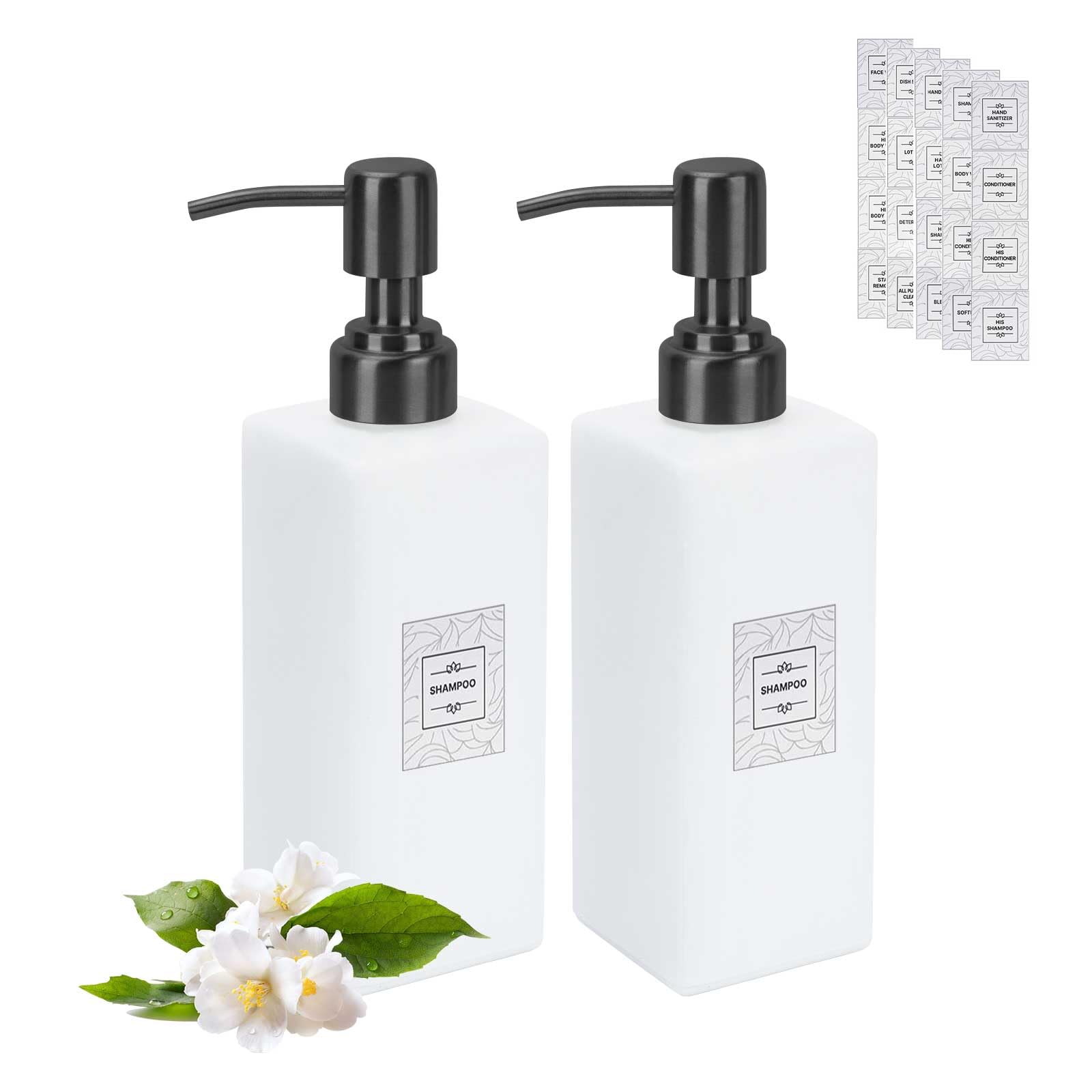 2 Individual Soap Dispensers 350ML Lotion Dispenser with Stainless Steel Pump and 20 Individual Label Stickers Soap and Dish Detergent Dispenser for
2 Individual Soap Dispensers 350ML Lotion Dispenser with Stainless Steel Pump and 20 Individual Label Stickers Soap and Dish Detergent Dispenser for
