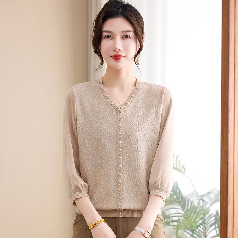 Chic Spring Gauze Knit Top for Mature Women - 3/4 Sleeve T-Shirt L (up to 105 lbs)
Chic Spring Gauze Knit Top for Mature Women - 3/4 Sleeve T-Shirt L (up to 105 lbs)