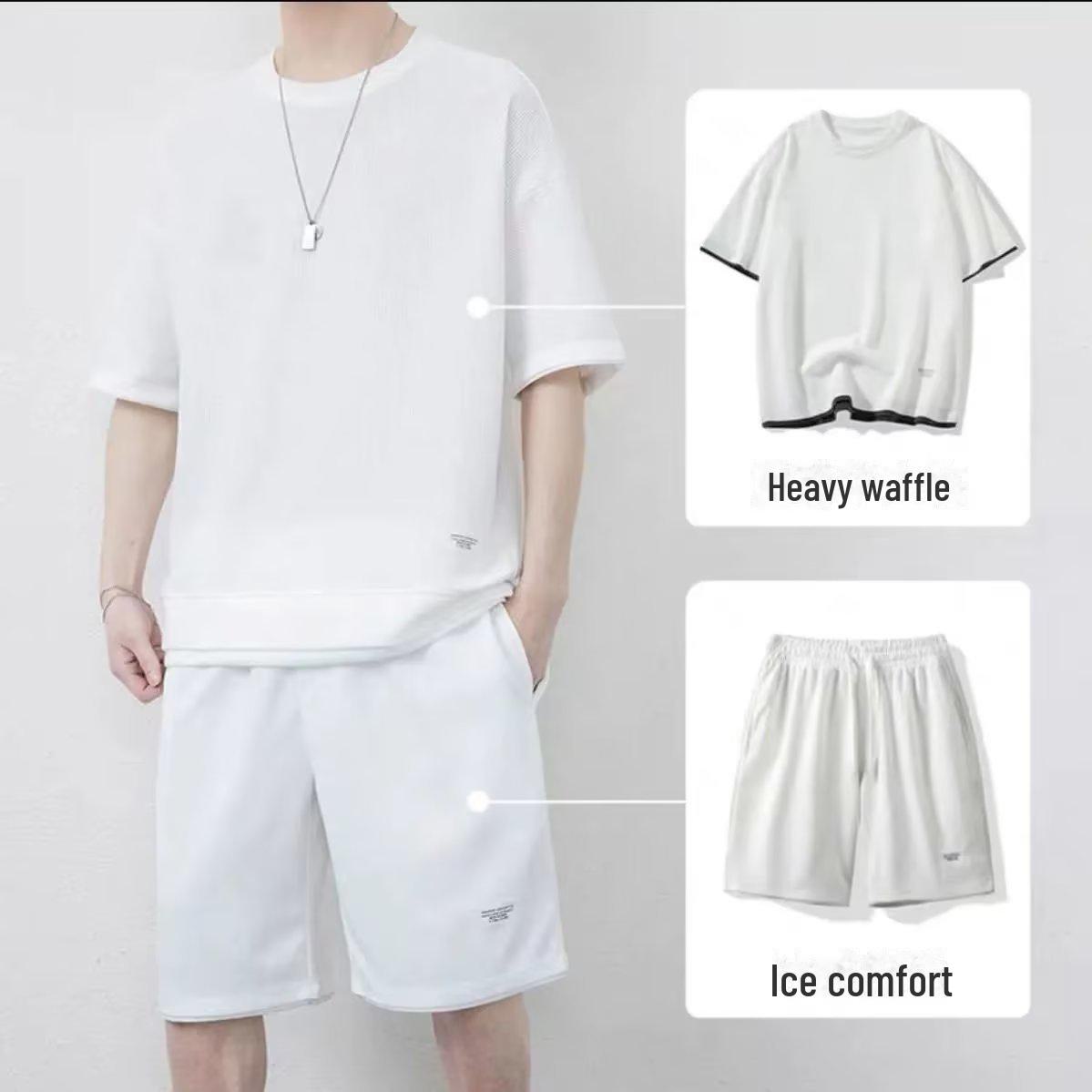 Men s Summer Ice Silk Waffle Suit Short Sleeve Tops + Shorts Plus Size Handsome Casual Sports Two Piece Set 5XL белый
Men s Summer Ice Silk Waffle Suit Short Sleeve Tops + Shorts Plus Size Handsome Casual Sports Two Piece Set 5XL белый