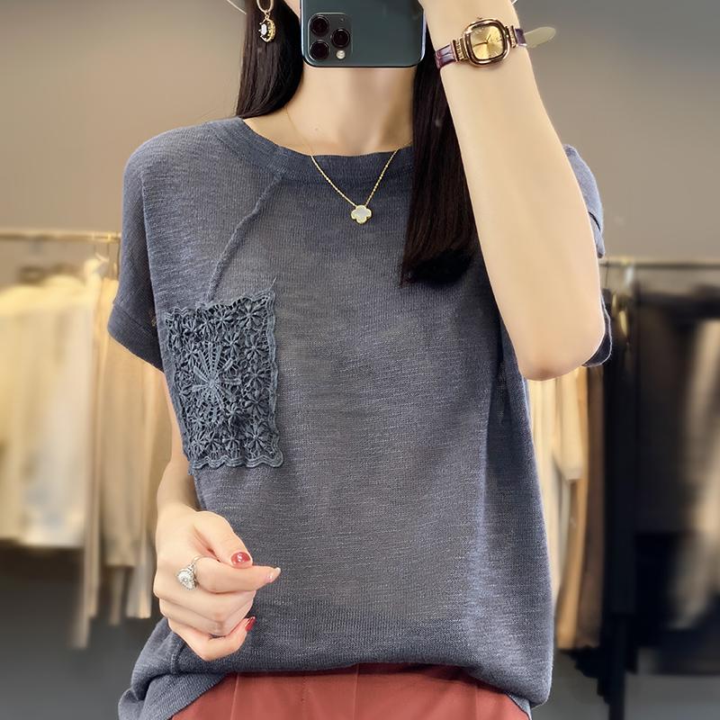 Women s T-shirt Spring Summer Cotton Ice Silk Knitwear Casual Solid Color Ladies Tops Loose Round Neck Blouse Pullover Tees XXL сірий
Women s T-shirt Spring Summer Cotton Ice Silk Knitwear Casual Solid Color Ladies Tops Loose Round Neck Blouse Pullover Tees XXL сірий