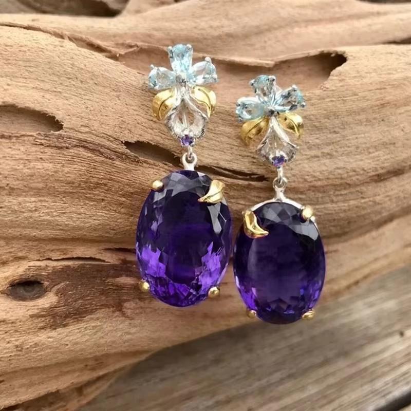 Huitan Shiny Purple Oval CZ Drop Earrings for Women Graceful Fashion Ear Piercing Accessories Exquisite Engagement Party Zircon
Huitan Shiny Purple Oval CZ Drop Earrings for Women Graceful Fashion Ear Piercing Accessories Exquisite Engagement Party Zircon