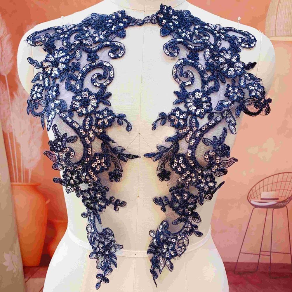 2Pcs/Set Lace Tulle Baroque Lace Fabric Polyester Flower Patch Collar Applique Patch Bridal Dress темно-синього кольору
2Pcs/Set Lace Tulle Baroque Lace Fabric Polyester Flower Patch Collar Applique Patch Bridal Dress темно-синього кольору