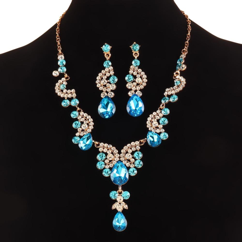 Luxury Rhinestone Jewelry Set Elegant Classic Necklace Earrings Set Waterdrop Pendant Adjustable Wedding Bridal Accessories синій
Luxury Rhinestone Jewelry Set Elegant Classic Necklace Earrings Set Waterdrop Pendant Adjustable Wedding Bridal Accessories синій