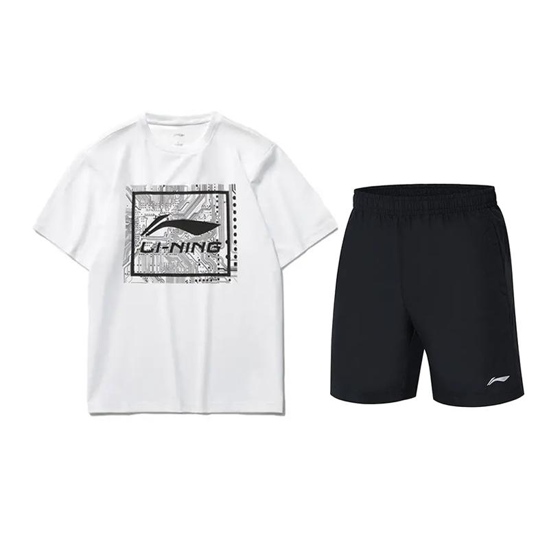 Li Ning Свободный Универсальный Топ с коротким рукавом и надписью, с круглым вырезом, простой, со средней посадкой, шорты до колена, повседневный спортивный костюм, унисекс, комплекты AHSUA15-1+YKST119-1 L
Li Ning Свободный Универсальный Топ с коротким рукавом и надписью, с круглым вырезом, простой, со средней посадкой, шорты до колена, повседневный спортивный костюм, унисекс, комплекты AHSUA15-1+YKST119-1 L