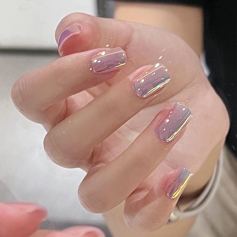 Short Aurora Minimalist Press-On Nail Art Stickers - Spicy Girl Design with Jelly Glue Glue Type
Short Aurora Minimalist Press-On Nail Art Stickers - Spicy Girl Design with Jelly Glue Glue Type