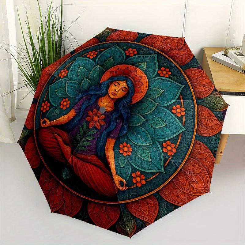 Lotus Blossom Meditation Mandala Wall Art Print Umbrella, Portable 3-Fold Compact Umbrella for Men & Women R123
Lotus Blossom Meditation Mandala Wall Art Print Umbrella, Portable 3-Fold Compact Umbrella for Men & Women R123