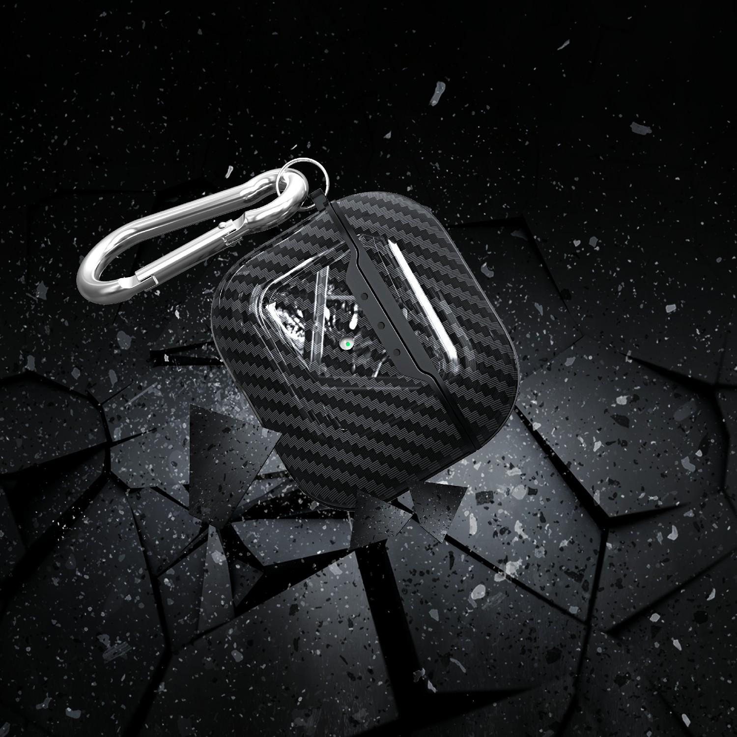 Carbon Fiber Soft TPU Shockproof Case Earphone Cover with Anti-Lost Carabiner for AirPods 3 Black
Carbon Fiber Soft TPU Shockproof Case Earphone Cover with Anti-Lost Carabiner for AirPods 3 Black