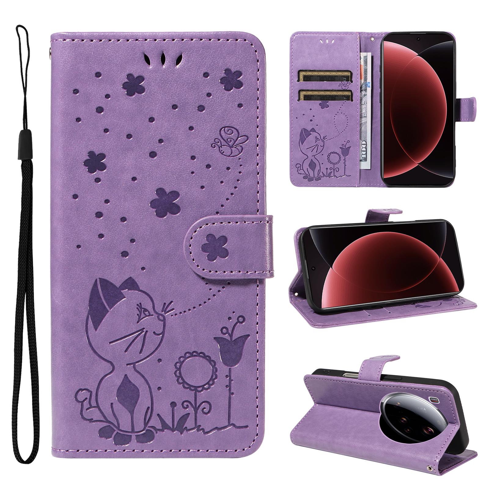 Для Xiaomi 15 Ultra Шкіряний чохол-гаманець з візерунком кота та бджоли Чохол для телефону з підставкою Purple
Для Xiaomi 15 Ultra Шкіряний чохол-гаманець з візерунком кота та бджоли Чохол для телефону з підставкою Purple