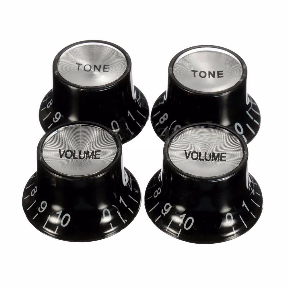 4pcs Guitar Top Hat Speed Control Knobs 2 Volumes & 2 Tones Silver Bell for LP SG Guitar
4pcs Guitar Top Hat Speed Control Knobs 2 Volumes & 2 Tones Silver Bell for LP SG Guitar