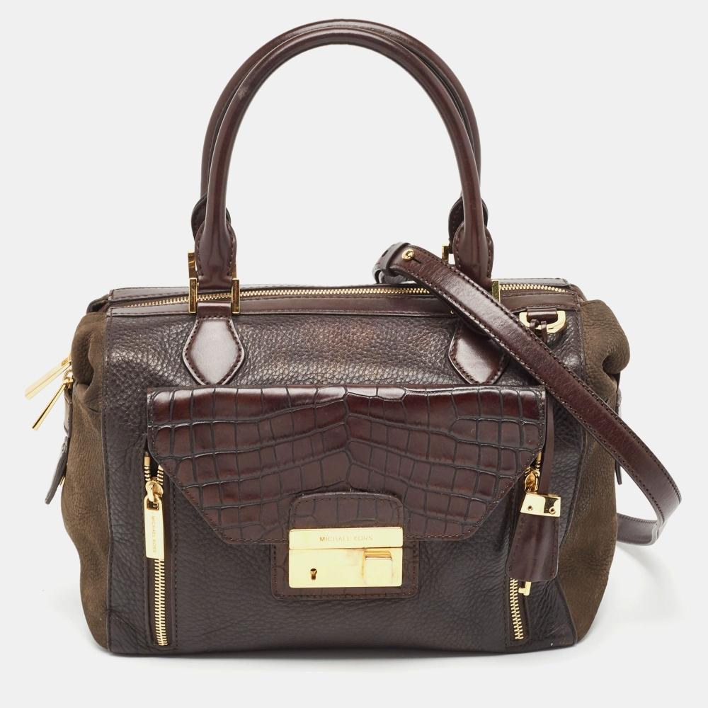 Сумка Michael Kors Dark Leather And Nubuck Collection Gia коричневая 
Сумка Michael Kors Dark Leather And Nubuck Collection Gia коричневая