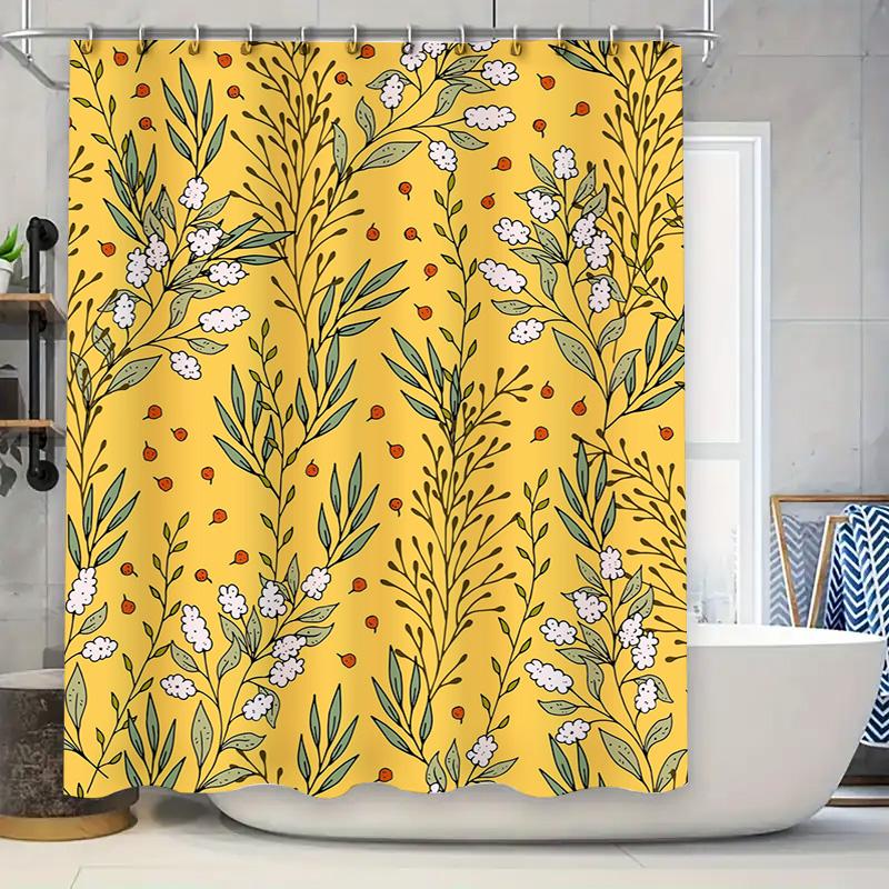 Floral Shower Curtain Decorative Bath Mat Pvc Waterproof Bathroom Decor Wall Hanging Printed Water Splatter Resistant Yellow Wit W60H190(CM)-1 Pcs
Floral Shower Curtain Decorative Bath Mat Pvc Waterproof Bathroom Decor Wall Hanging Printed Water Splatter Resistant Yellow Wit W60H190(CM)-1 Pcs