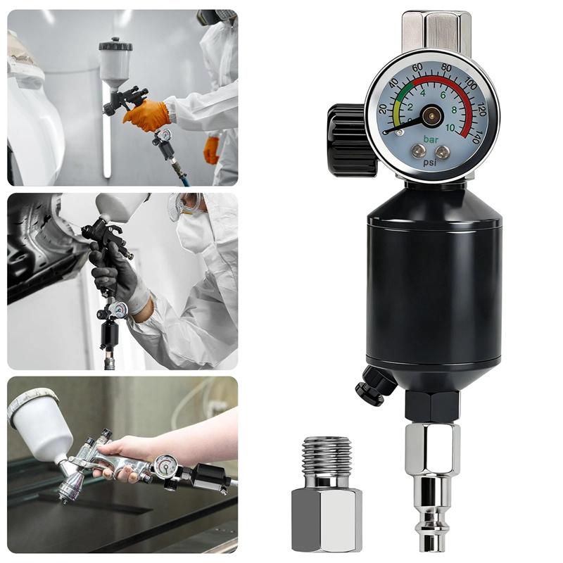 Air Regulator With Air Filter Spray Gun Air Regulator Gauge Air Spray In-Line Water Trap Filter Tools Paint Spray Gun Regulator
Air Regulator With Air Filter Spray Gun Air Regulator Gauge Air Spray In-Line Water Trap Filter Tools Paint Spray Gun Regulator