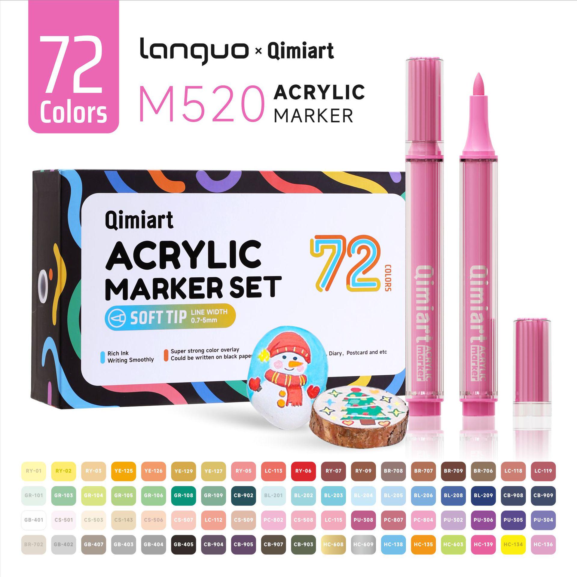 Blue Fruit M520 Water-Based Acrylic Marker, 126 Washable Colors, Soft Tip, Stackable Design for Art & Painting
Blue Fruit M520 Water-Based Acrylic Marker, 126 Washable Colors, Soft Tip, Stackable Design for Art & Painting
