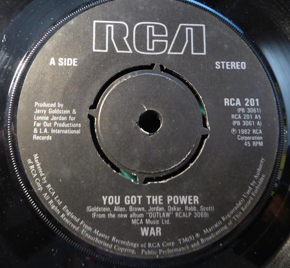7inch Record WAR - You Got The Power RCA201 RCA 1982 UK Soul/Funk Used 
7inch Record WAR - You Got The Power RCA201 RCA 1982 UK Soul/Funk Used