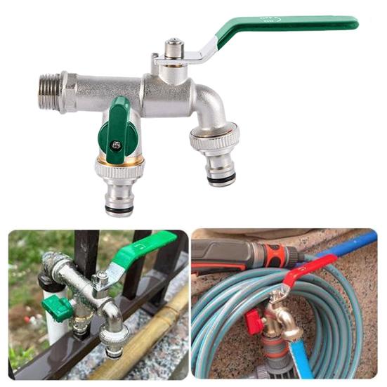 Yousheng Brass Double Tap Outdoor Faucet with Dual Outlet Valves 1/2-Inch Water Connection Garden Faucet with 3/4 Threaded Adapter зелений
Yousheng Brass Double Tap Outdoor Faucet with Dual Outlet Valves 1/2-Inch Water Connection Garden Faucet with 3/4 Threaded Adapter зелений