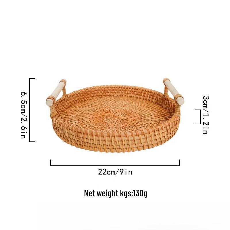 Handwoven Rattan Storage Basket & Tray with Double Handles
Handwoven Rattan Storage Basket & Tray with Double Handles