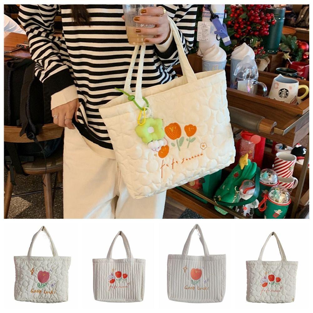 Bubble Cloud Quilted Embroidery Handbag Flower Printing Large Capacity Tote Bag Simple Ladies
Bubble Cloud Quilted Embroidery Handbag Flower Printing Large Capacity Tote Bag Simple Ladies