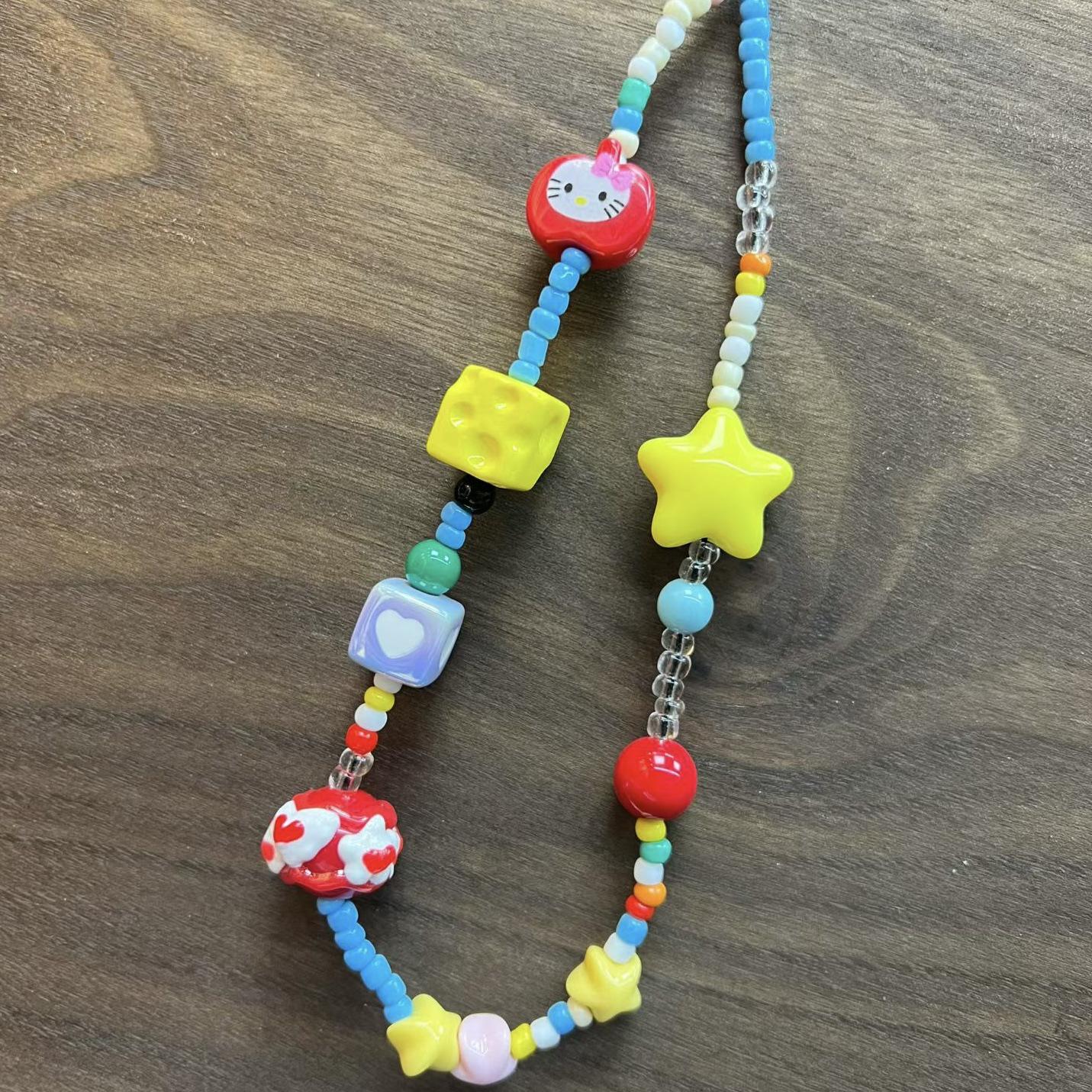 Original Dopamine Beaded Phone Chain with Stars, Squares, Cheese, and Zebra Patterns
Original Dopamine Beaded Phone Chain with Stars, Squares, Cheese, and Zebra Patterns