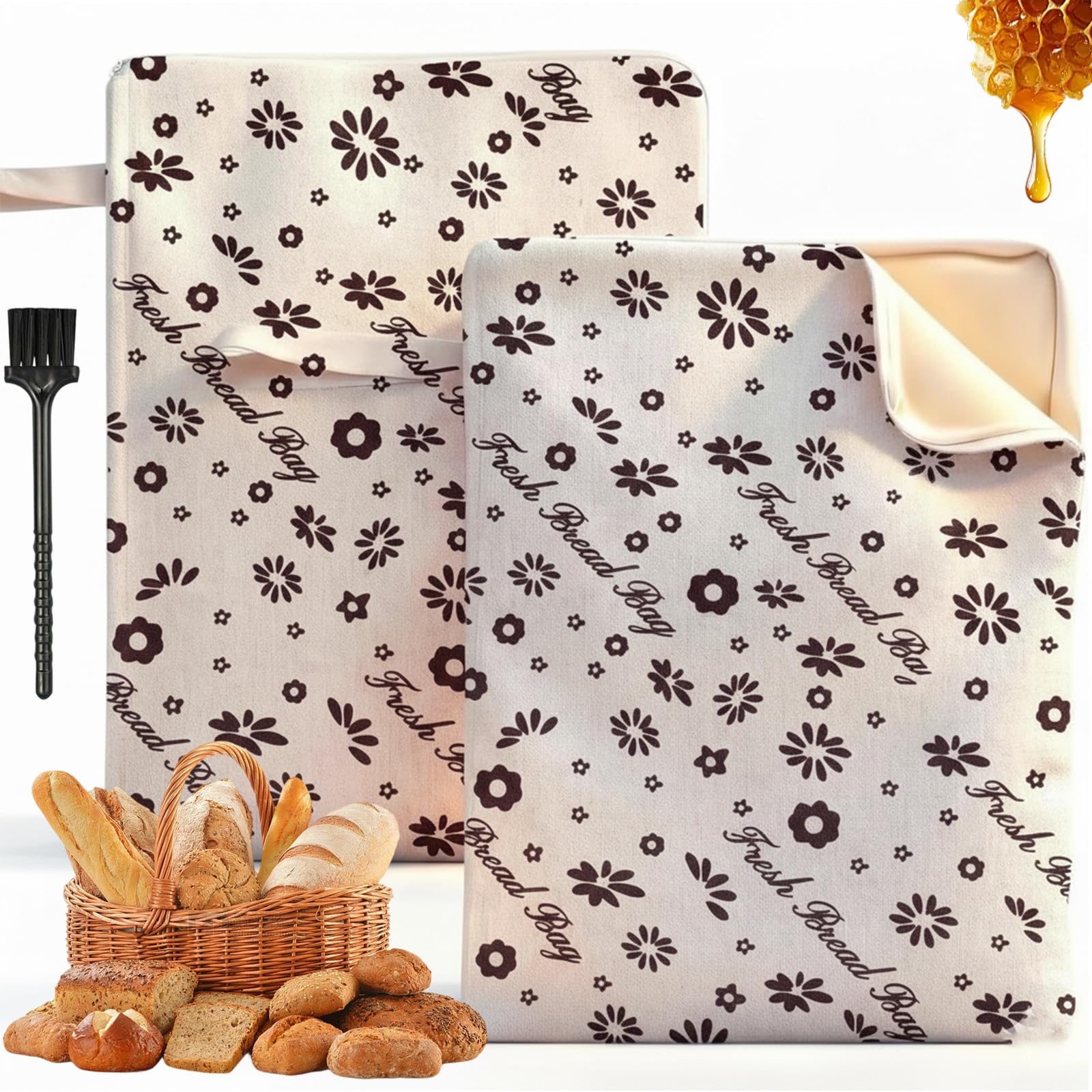 Extra Large Beeswax Bread Bags with Natural Beeswax, Wide Zipper Access Cotton Beeswaxs Bread Bag, Reusable Bread Storage Bags for Sourdough
Extra Large Beeswax Bread Bags with Natural Beeswax, Wide Zipper Access Cotton Beeswaxs Bread Bag, Reusable Bread Storage Bags for Sourdough