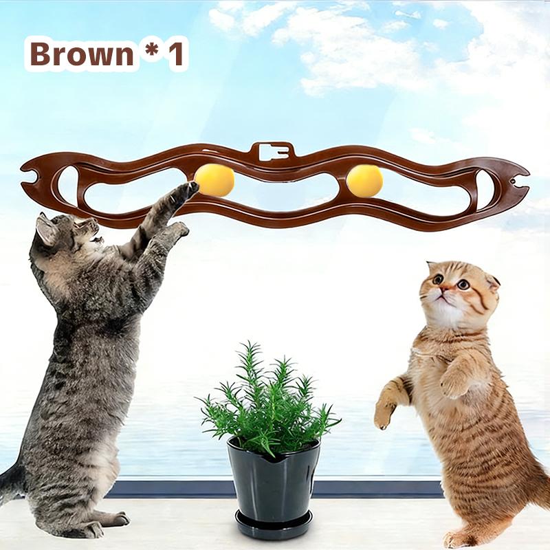 1pc Cat Track Toy with Suction Cups, Window Sill Bell Ball Wave Roller, Battery-Free, All Cats Scratching Fun темно-коричневого кольору
1pc Cat Track Toy with Suction Cups, Window Sill Bell Ball Wave Roller, Battery-Free, All Cats Scratching Fun темно-коричневого кольору