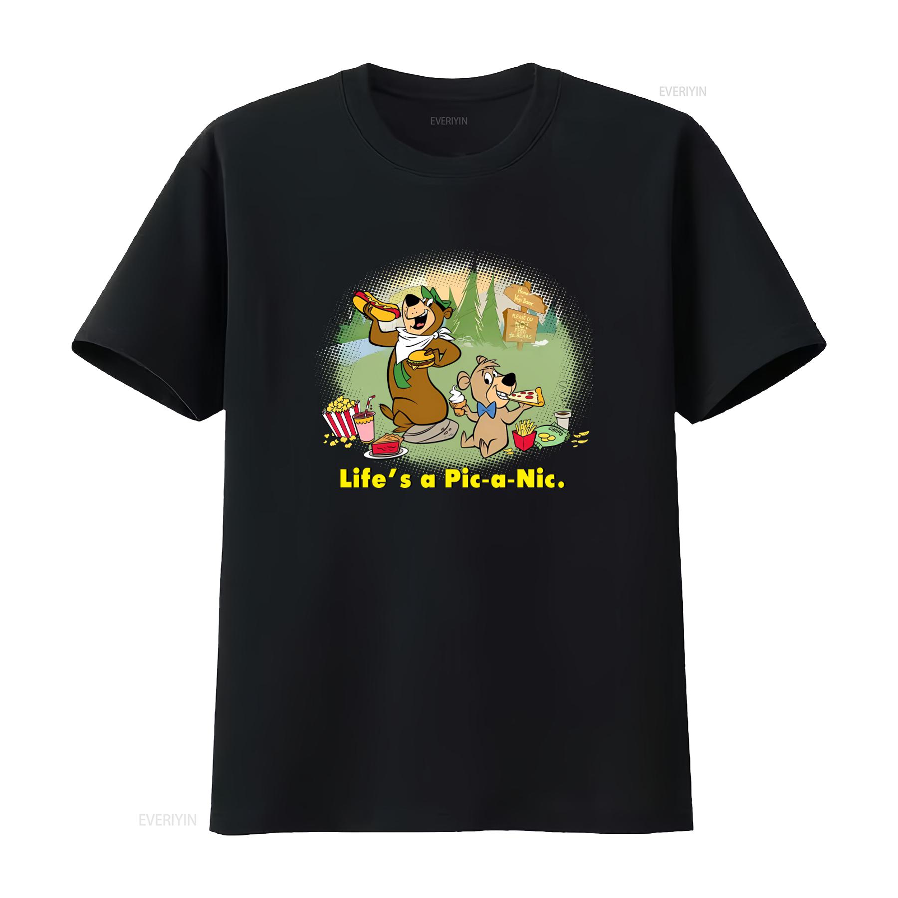 Lifes A Pic Nic Yogi Bear Cartoon Print T Shirt for Casual vintage Washed Slightly Breathable Stretched Stylish streetwear 4XL
Lifes A Pic Nic Yogi Bear Cartoon Print T Shirt for Casual vintage Washed Slightly Breathable Stretched Stylish streetwear 4XL
