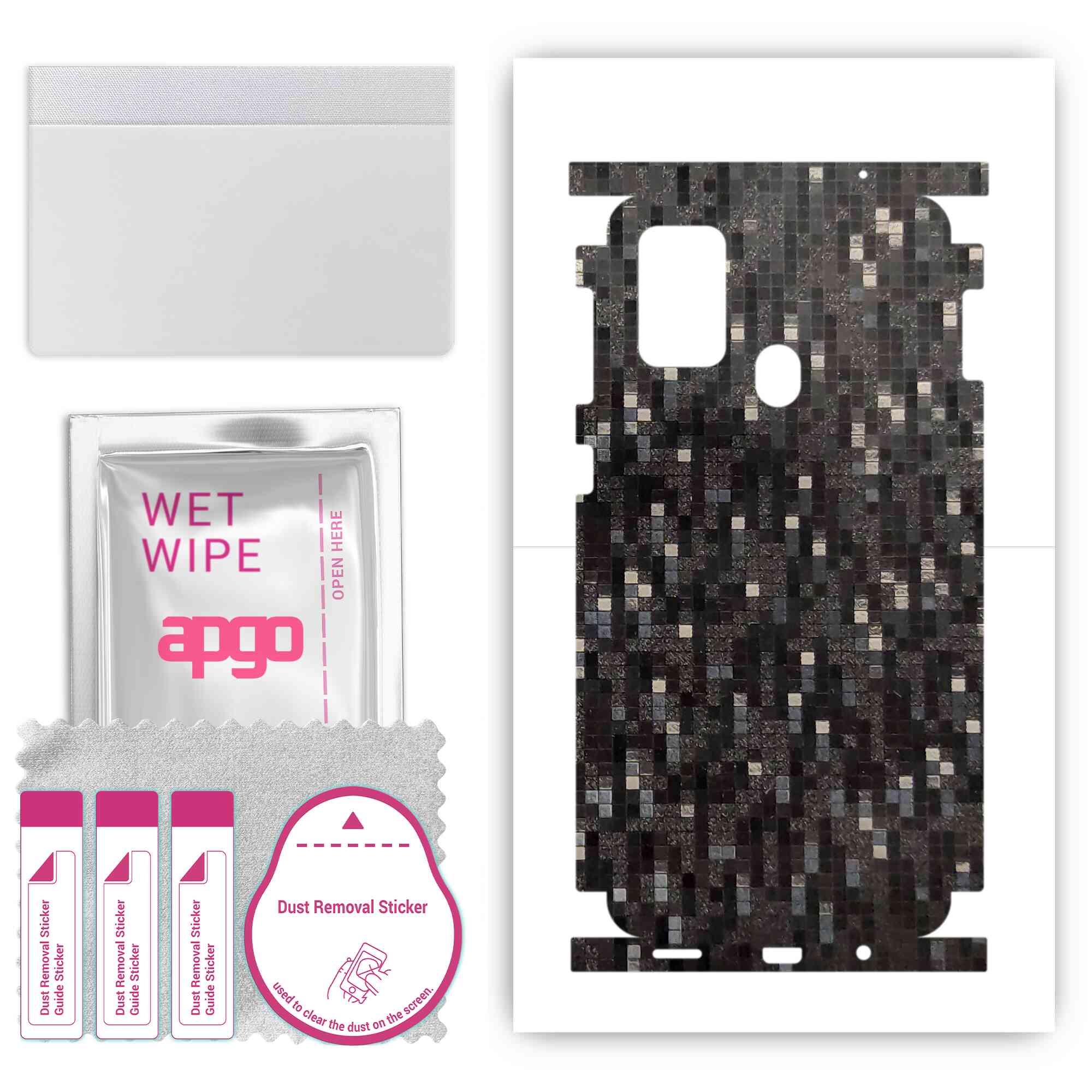 Apgo Protective Skin Sticker for the back+sides compatible with Samsung Galaxy M21s, Full Wrap Film, Foil, Vinyl - Pattern Carbon Black Pixel
Apgo Protective Skin Sticker for the back+sides compatible with Samsung Galaxy M21s, Full Wrap Film, Foil, Vinyl - Pattern Carbon Black Pixel