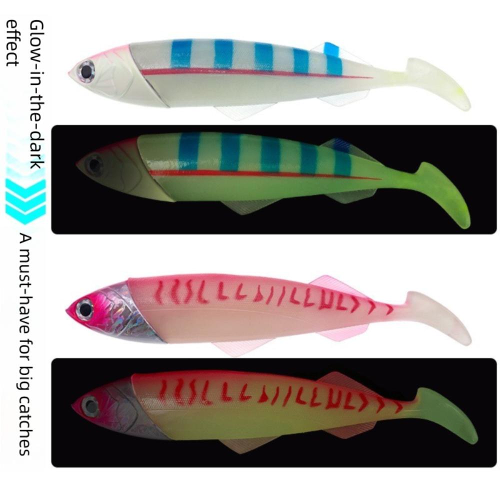 26cm Length Super Large Soft Bait Luminous Material Luminous Soft Bait Spanish Mackerel Fishing 8#-26cm/415g 
26cm Length Super Large Soft Bait Luminous Material Luminous Soft Bait Spanish Mackerel Fishing 8#-26cm/415g