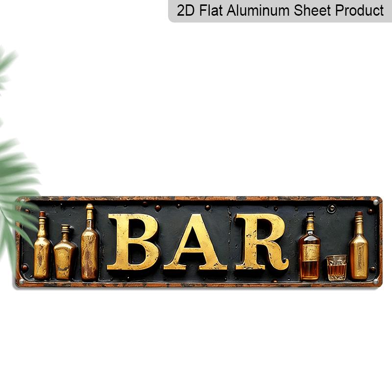 2D Flat, Pack Vintage BAR Metal Wall Sign - Durable Retro Decor with Vintage Golden Lettering & Easy Installation, No Wiring Required Aluminum 40cm x 10cm
2D Flat, Pack Vintage BAR Metal Wall Sign - Durable Retro Decor with Vintage Golden Lettering & Easy Installation, No Wiring Required Aluminum 40cm x 10cm