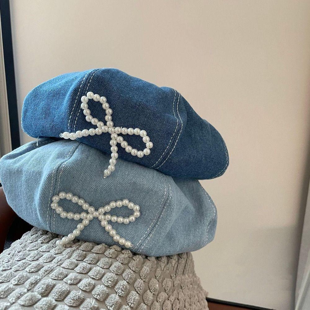 Korean Style Cowboy Beret Cap Y2K Denim Octagonal Hat Summer Painter Hat Travel light blue-crystal bow
Korean Style Cowboy Beret Cap Y2K Denim Octagonal Hat Summer Painter Hat Travel light blue-crystal bow