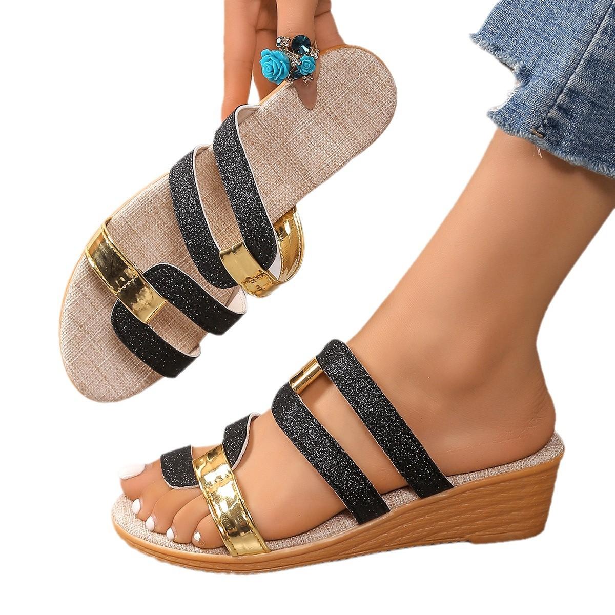 Women Platform Wedge Sandals Metal Blocked Hollow Out Slippers Casual Shoes 43 чёрный
Women Platform Wedge Sandals Metal Blocked Hollow Out Slippers Casual Shoes 43 чёрный