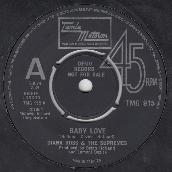 7inch Record SUPREMES - Baby Love / Ask Any Girl TMG915PROMO Tamla Motown 1974 UK Soul/Funk Used
7inch Record SUPREMES - Baby Love / Ask Any Girl TMG915PROMO Tamla Motown 1974 UK Soul/Funk Used