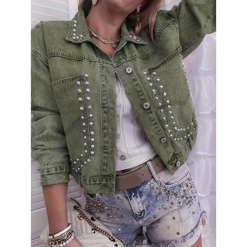 2026 European and American cross-border ins women s rivet decorative denim long-sleeved lapel color jacket short jacket L
2026 European and American cross-border ins women s rivet decorative denim long-sleeved lapel color jacket short jacket L