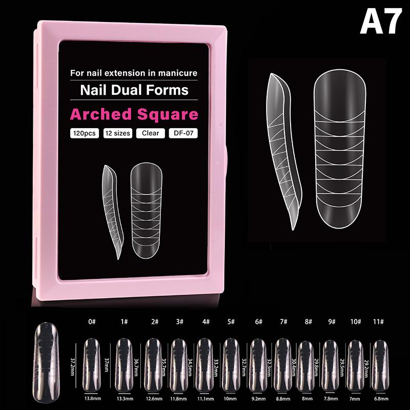 120Pcs French Nail Dual Form 12 Sizes Square Almond Nail Extension Mold With Inner French Line Reusable Tips For Builder Gel A7
120Pcs French Nail Dual Form 12 Sizes Square Almond Nail Extension Mold With Inner French Line Reusable Tips For Builder Gel A7