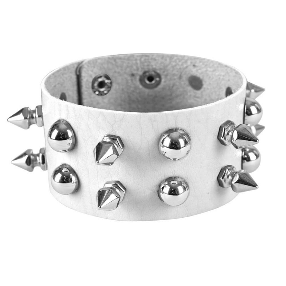 Durable Studded Leather Wristband Adjustable Snap Closure Gothic Rock Cuff Goth Scene Enthusiasts білий
Durable Studded Leather Wristband Adjustable Snap Closure Gothic Rock Cuff Goth Scene Enthusiasts білий