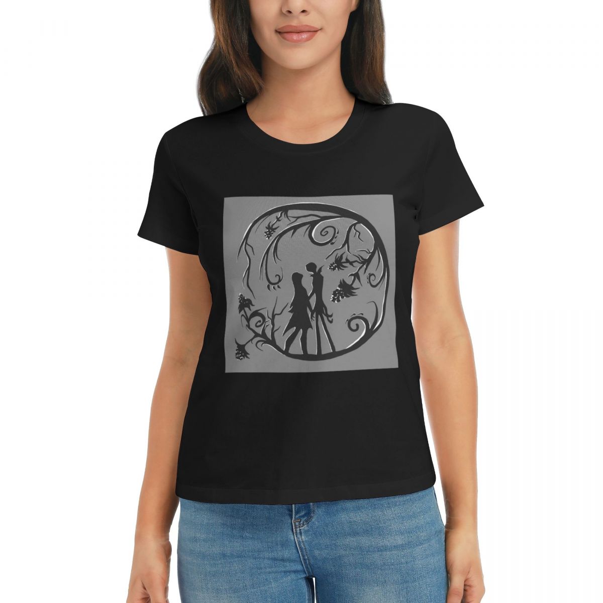 Women TShirt Jack And Sally Silhou Summer Short Sleeve Tees Crew Neck Cotton T Shirts Clothes Tops Streetwear 2XL
Women TShirt Jack And Sally Silhou Summer Short Sleeve Tees Crew Neck Cotton T Shirts Clothes Tops Streetwear 2XL