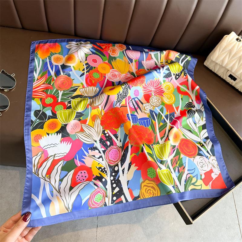 70CM Square Silk Scarf for Female Floral Print Shawl Sunscreen Headscarf Bandana Headband Foulard Tie Bag Ribbon Beach Essential 70X70 CM
70CM Square Silk Scarf for Female Floral Print Shawl Sunscreen Headscarf Bandana Headband Foulard Tie Bag Ribbon Beach Essential 70X70 CM