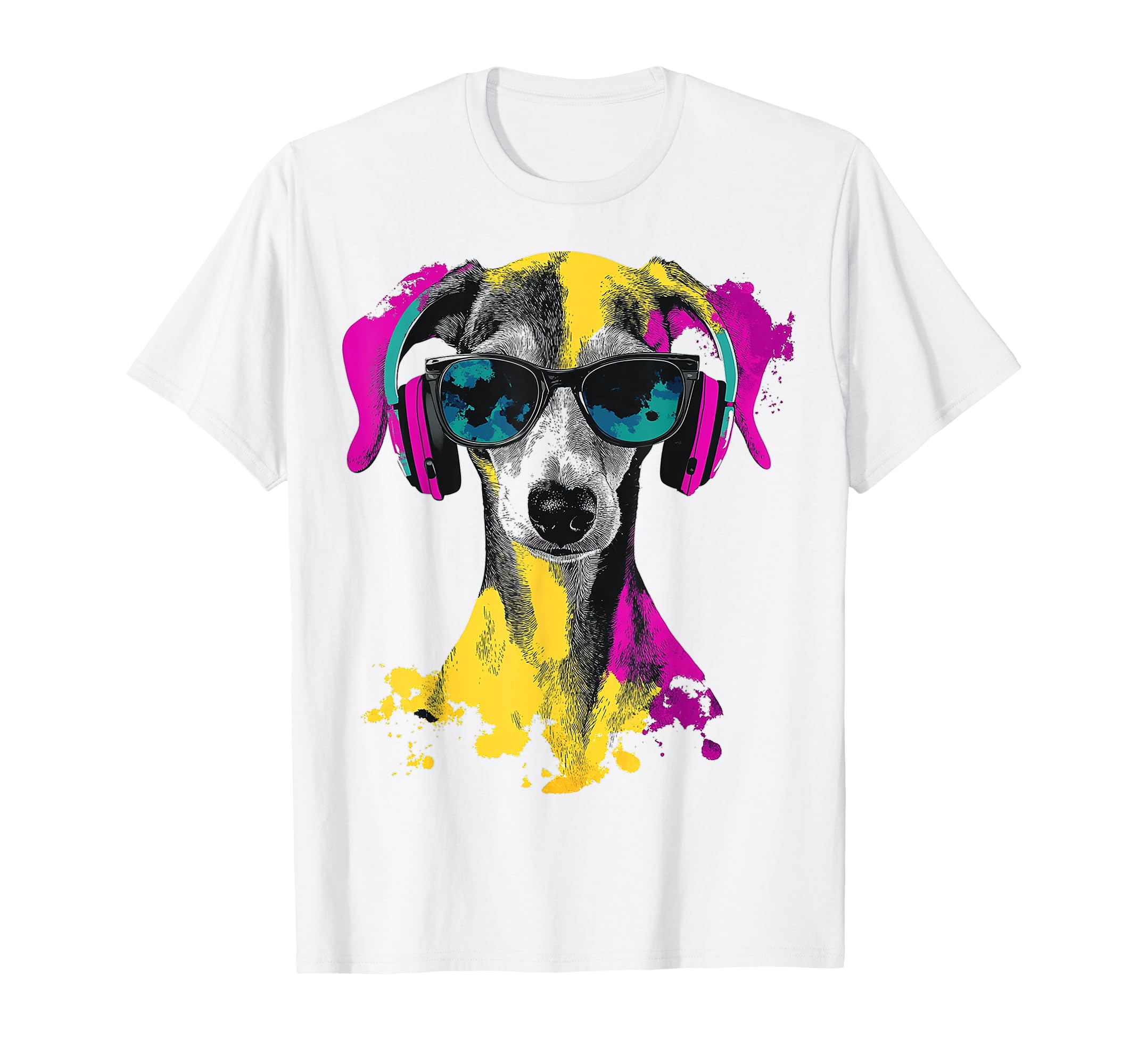 Whippet Dog Motif Pet Art Music Headphones Whippet T-Shirt
Whippet Dog Motif Pet Art Music Headphones Whippet T-Shirt