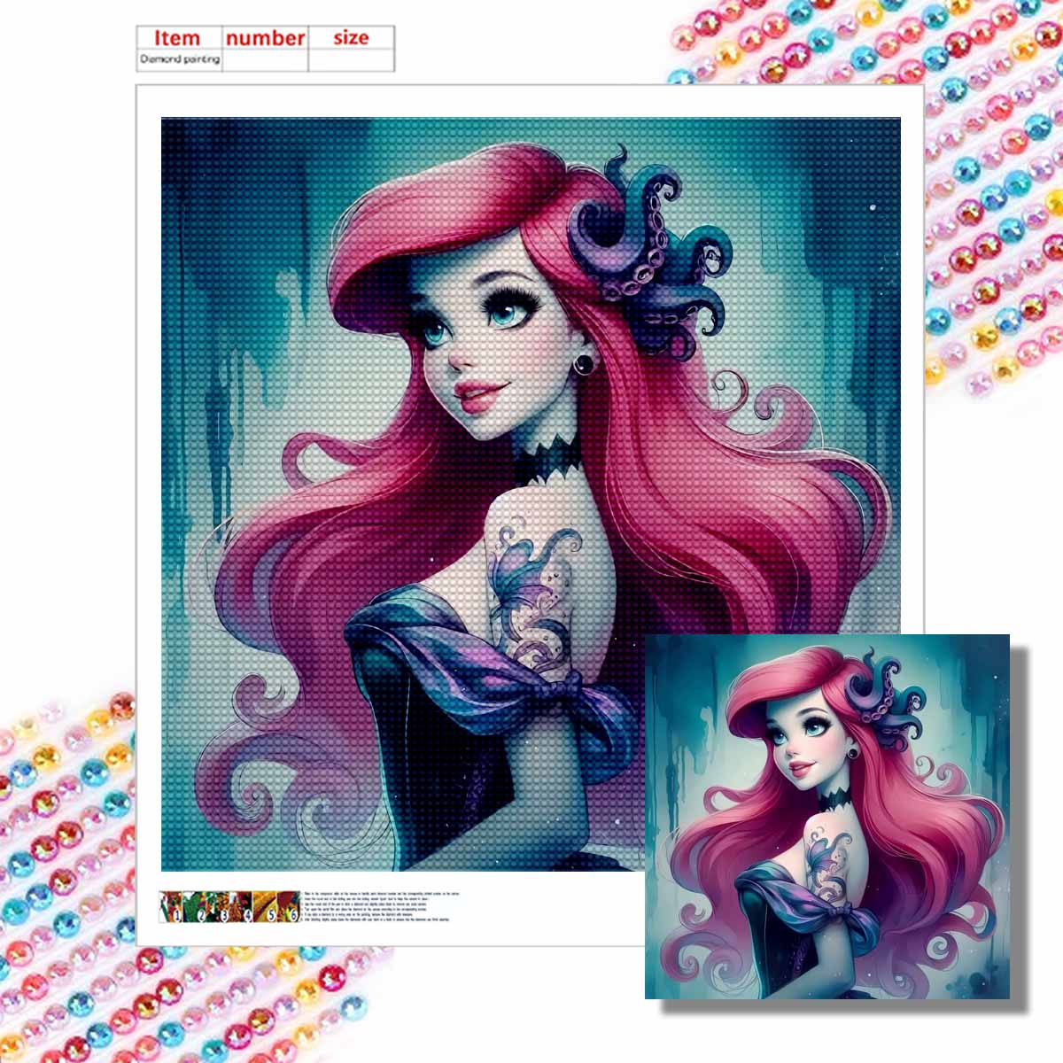 5D DIY Алмазная Живопись Декоративная Красивая Принцесса Полная Круглая Выкладка Пейзаж Алмазная Вышивка Наборы для Вышивания Крестом Домашний Декор Подарок Round 20x20cm