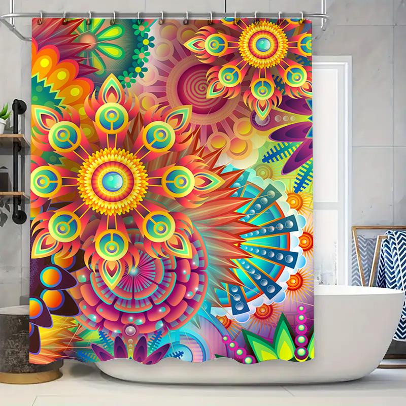 Bright Multicolored Shower Curtain With Floral Mandala Design For Bathroom Decor W60H190(CM)-1 Pcs
Bright Multicolored Shower Curtain With Floral Mandala Design For Bathroom Decor W60H190(CM)-1 Pcs