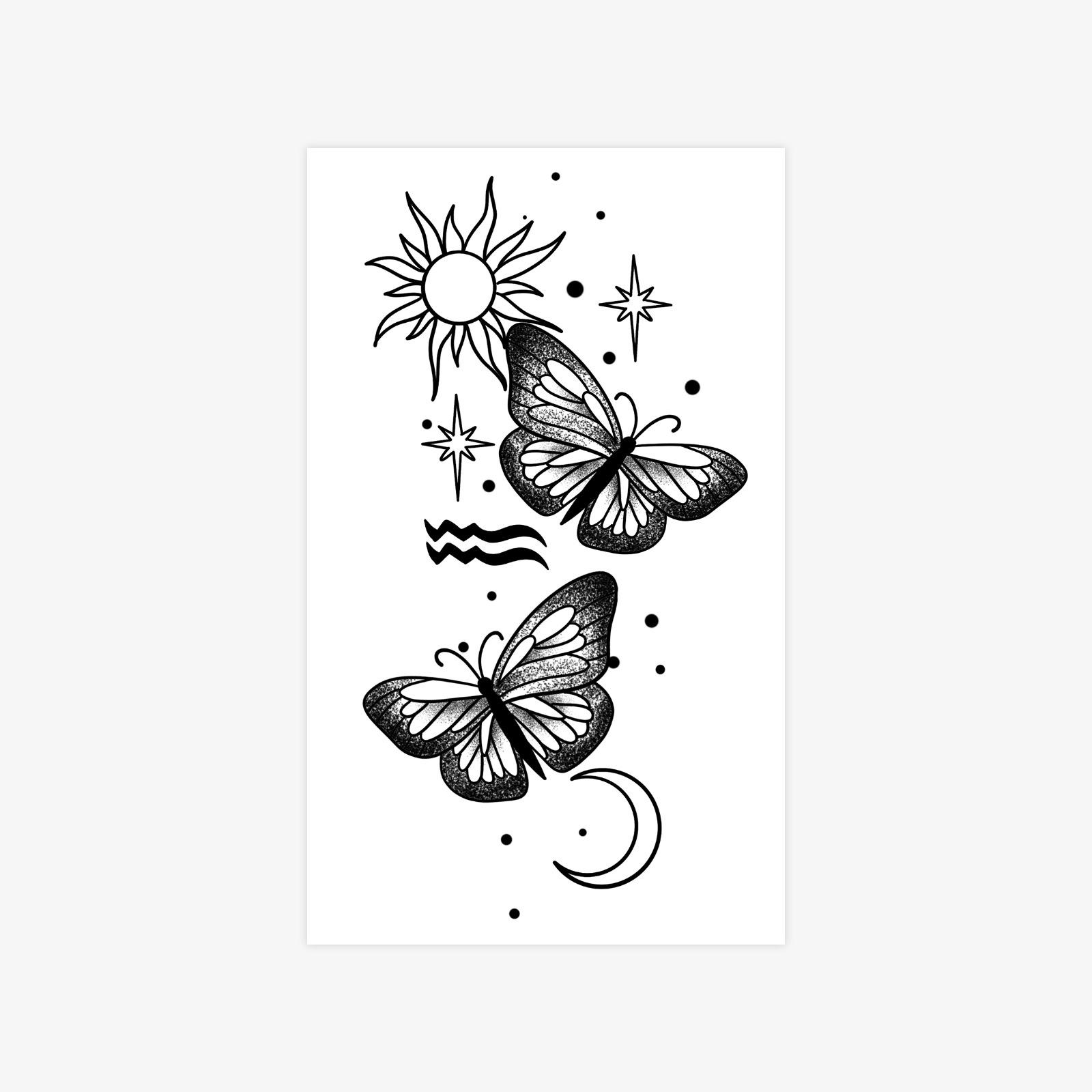 Simple And High-End Sun And Moon Butterfly Leg Arm Tattoo Sticker 9*15
Simple And High-End Sun And Moon Butterfly Leg Arm Tattoo Sticker 9*15