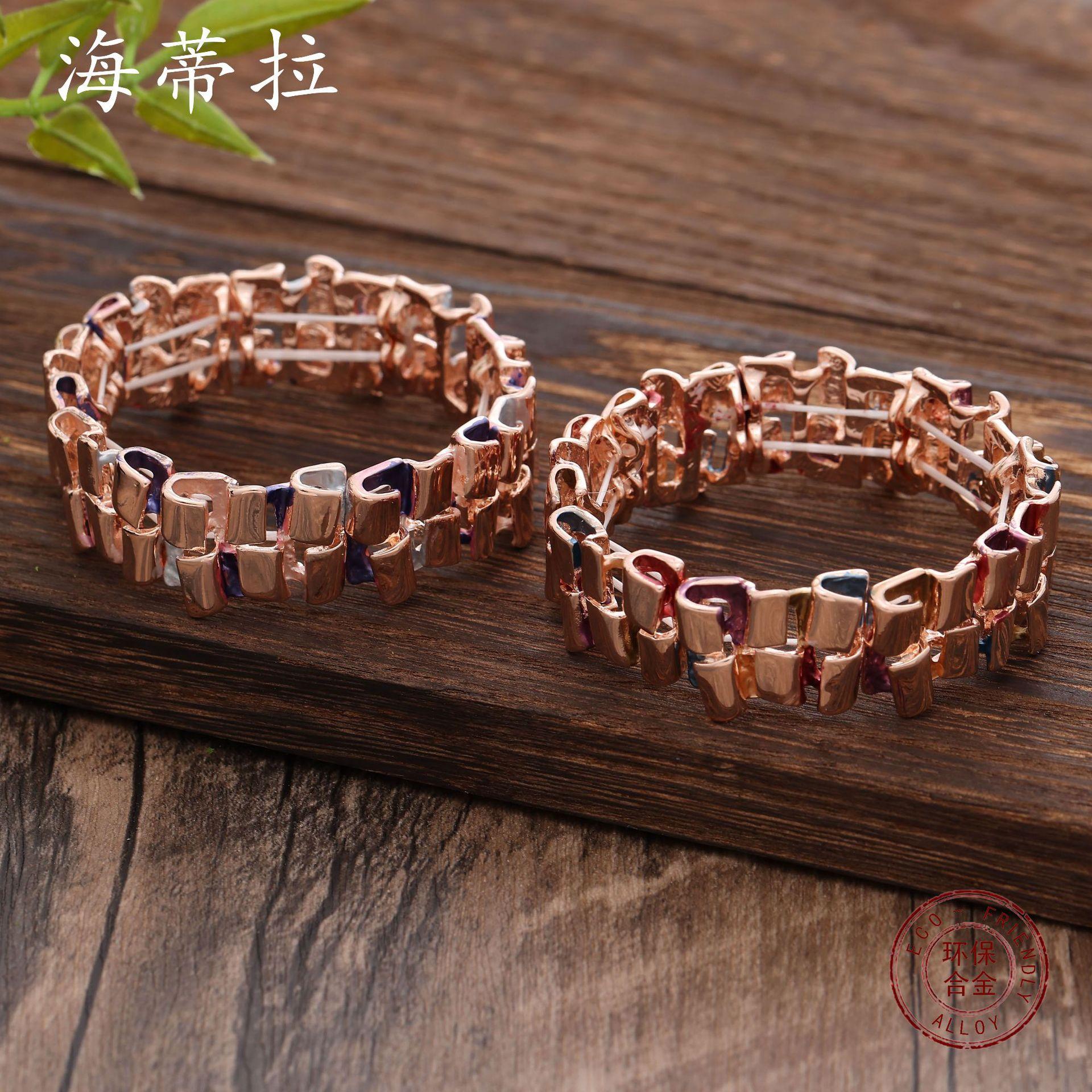 New color painting oil geometric square hollow elastic bracelet fashionable personality women s versatile alloy bracelet
New color painting oil geometric square hollow elastic bracelet fashionable personality women s versatile alloy bracelet