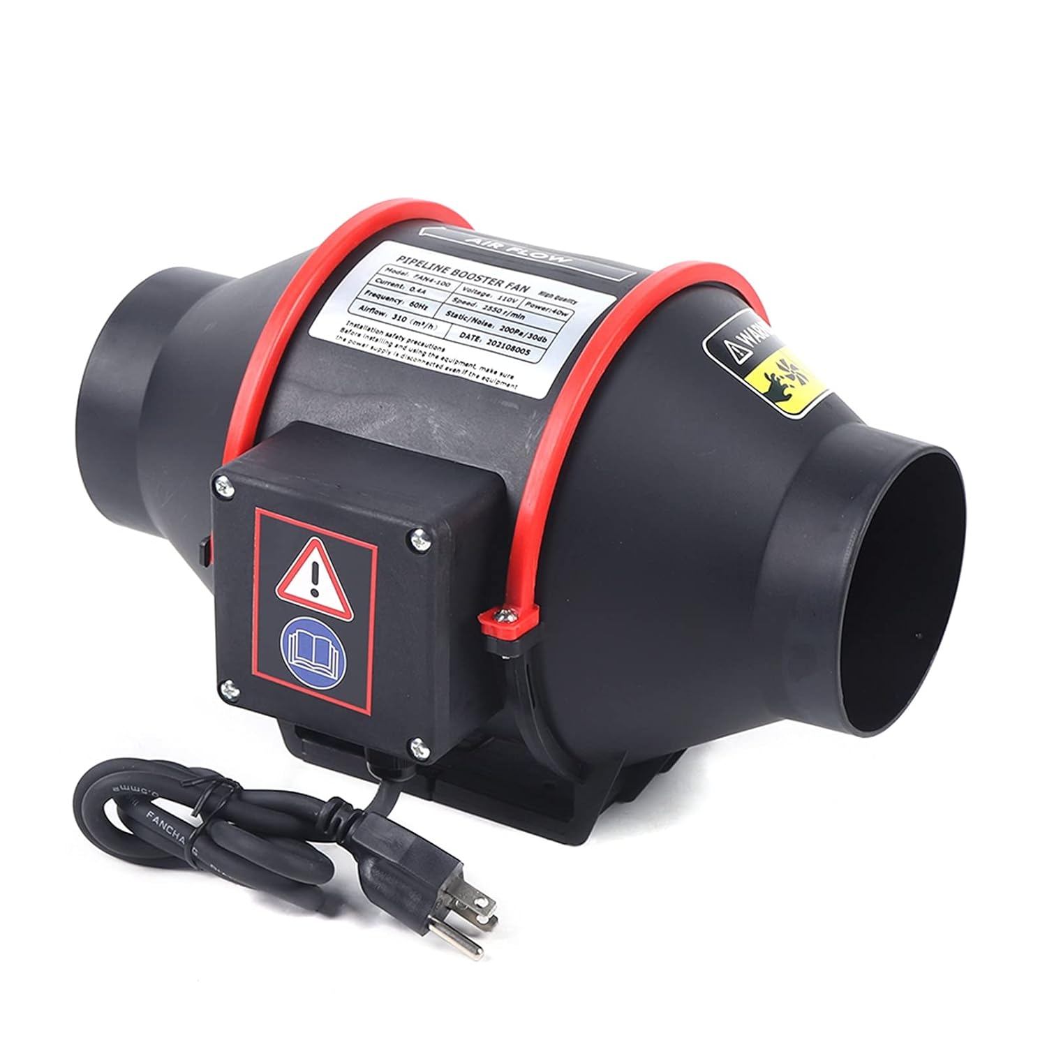4 Inline Duct Fan 182CFM IP2X Ventilation Exhaust Fan w/8 Fan Blades 2550RPM Air Ventilation Intake Fan 40W110V Air Circulation US чорний
4 Inline Duct Fan 182CFM IP2X Ventilation Exhaust Fan w/8 Fan Blades 2550RPM Air Ventilation Intake Fan 40W110V Air Circulation US чорний