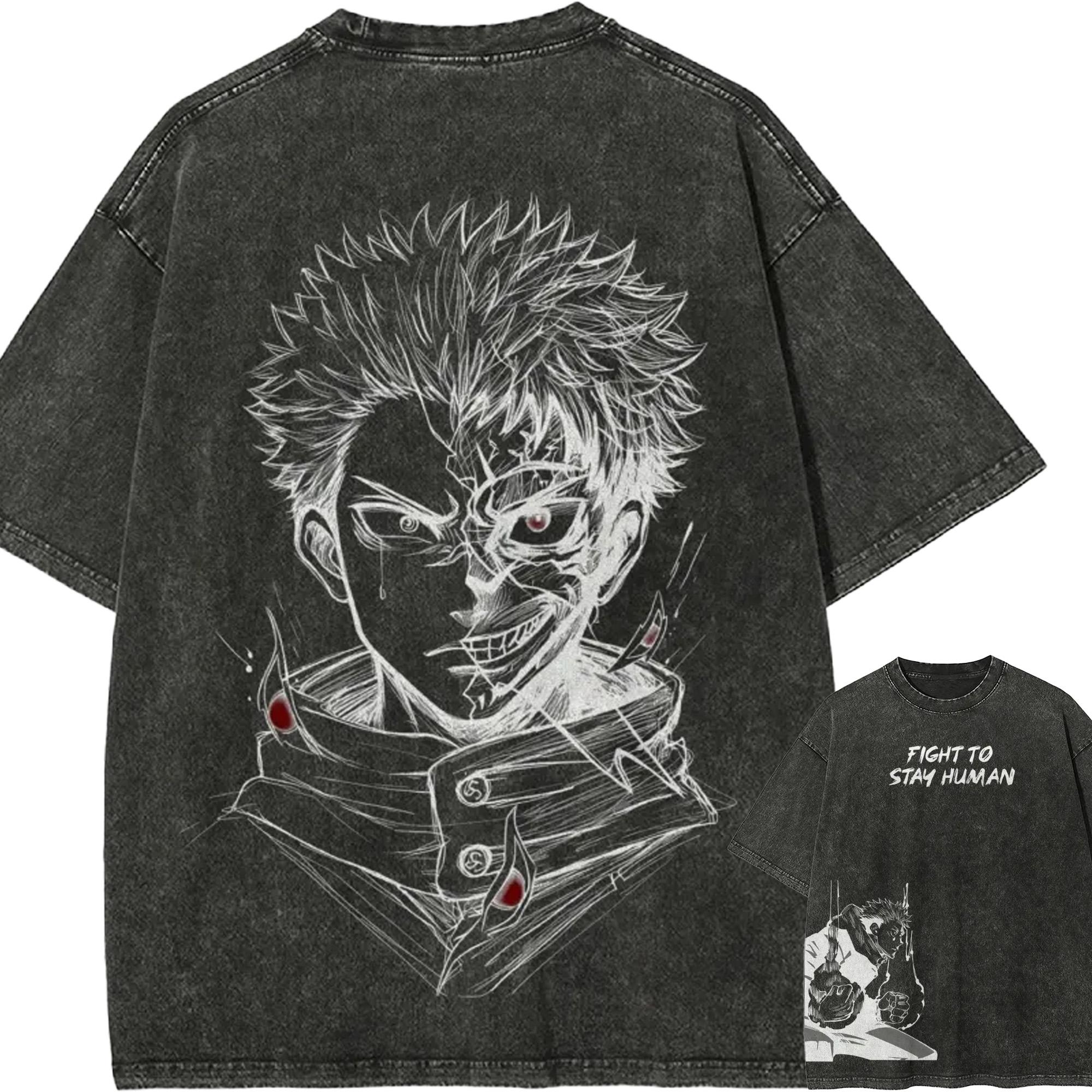Itadori Yuji Sukuna Split Face T-shirt Jujutsu Kaisen Tee Vintage Washed Oversized Anime Harajuku Men Streetwear Graphic Clothes M
Itadori Yuji Sukuna Split Face T-shirt Jujutsu Kaisen Tee Vintage Washed Oversized Anime Harajuku Men Streetwear Graphic Clothes M